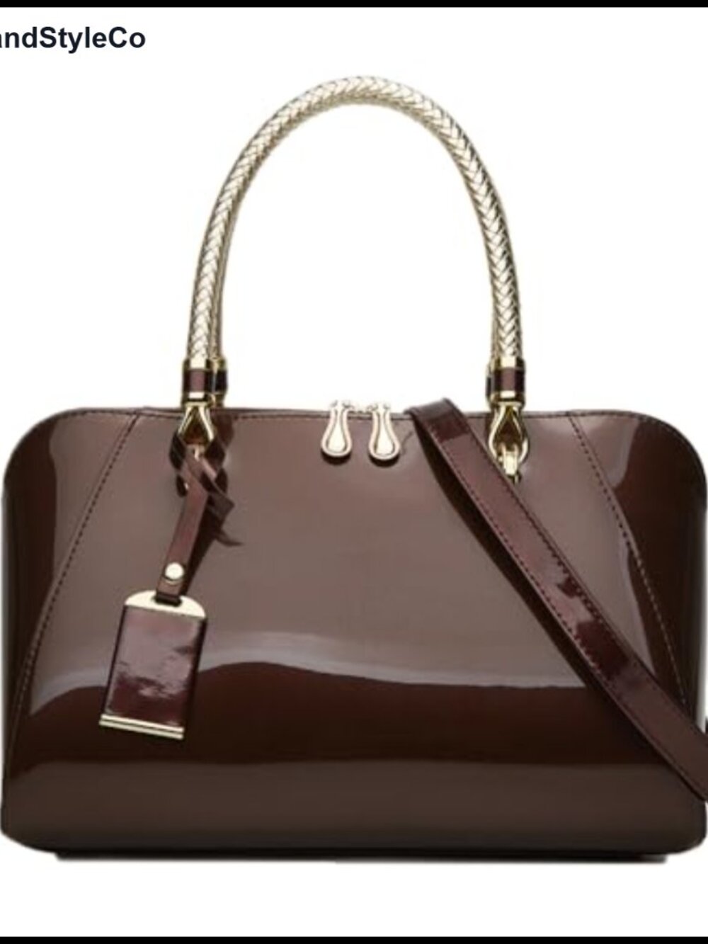 Women Patent PU Leather Satchel Handbag Crossbody Shoulder Bag